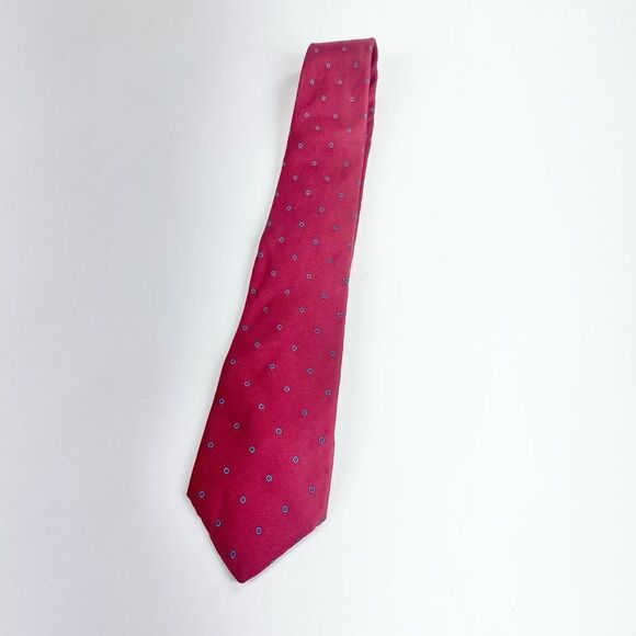 Vintage Liberty of London red skinny silk tie - Picture 2 of 6